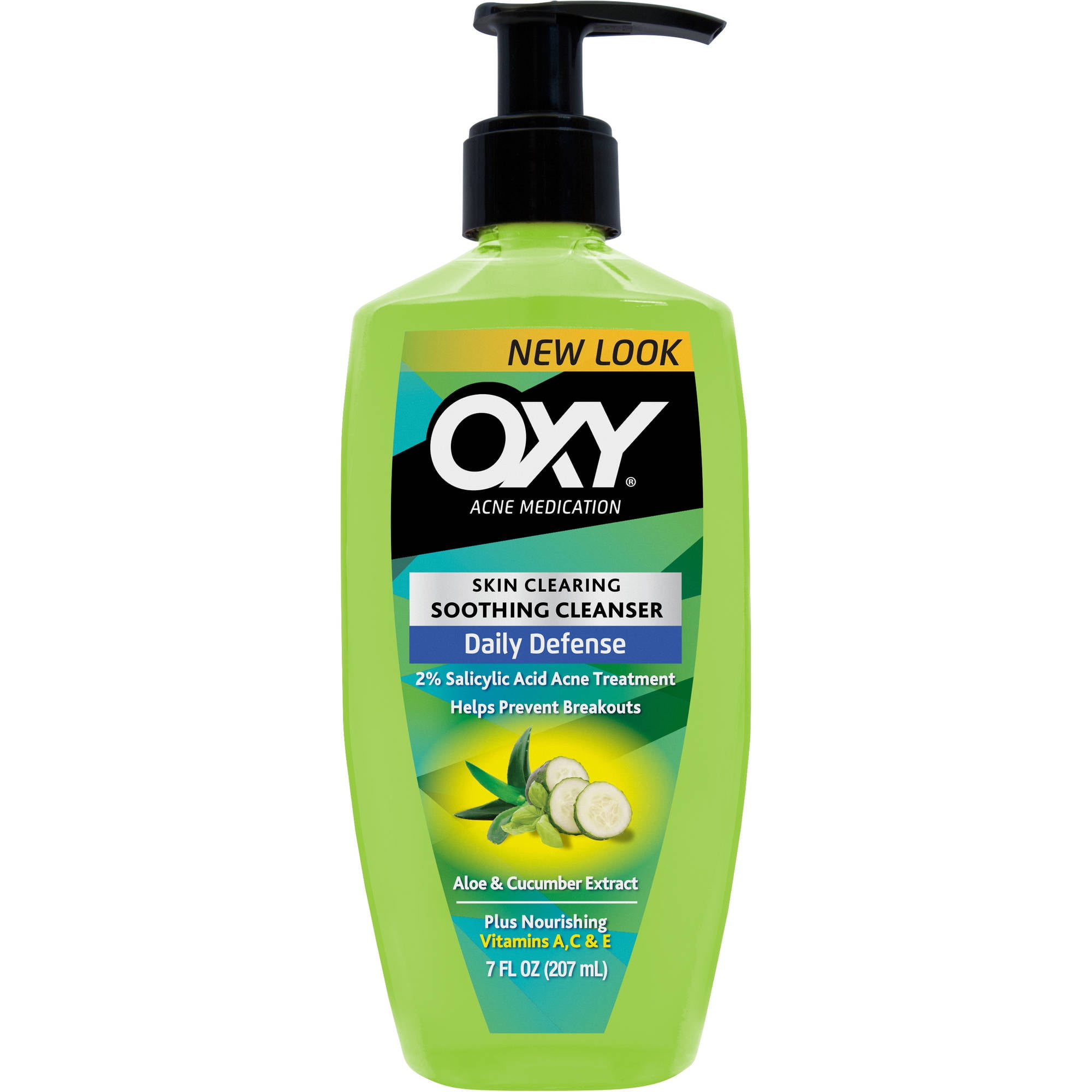 Mentholatum Oxy Daily Defense Facial Cleanser, 7 oz Blistex Lip Slik and Shine SPF 15, Satiny Smooth Lips, 0.13 oz/3 pack